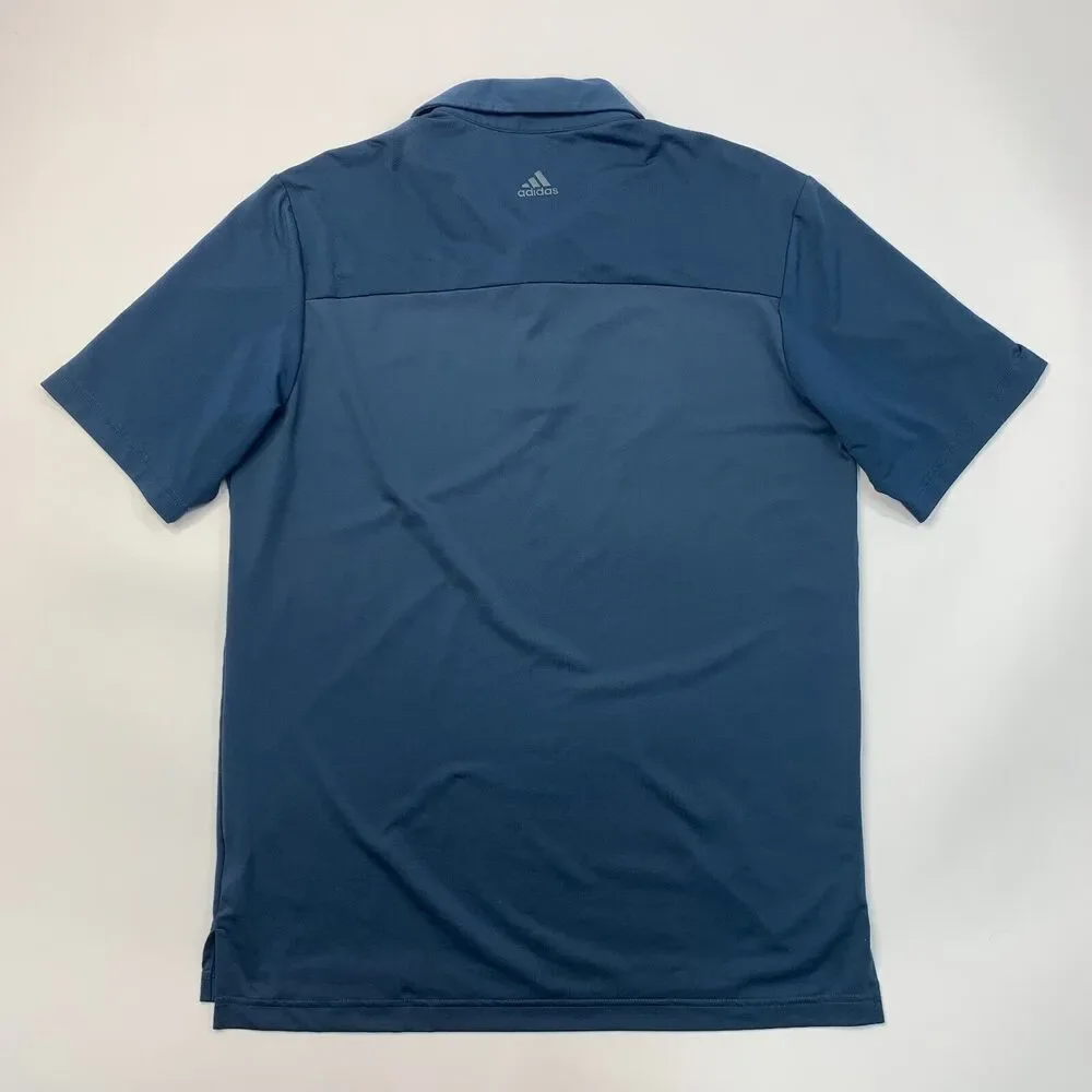 Adidas Golf Shirt Mens M Medium Cadet Blue PureMotion Cool Max Apex Baseball